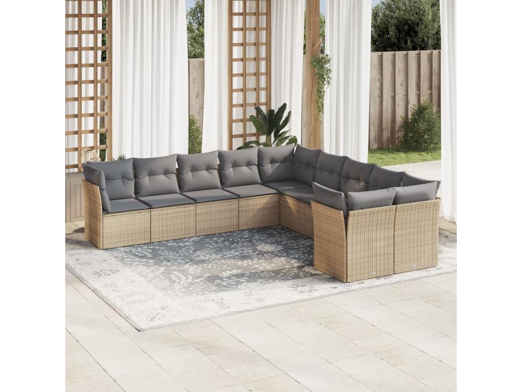 Beige Woven Resin Wicker Outdoor Furniture Set - dlz1766570489221