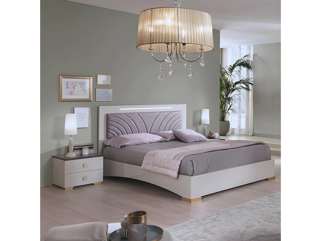 Beige Bed, 140 x 190 cm