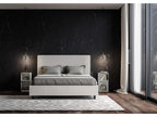 White Leather Bed, 160 x 200 cm
