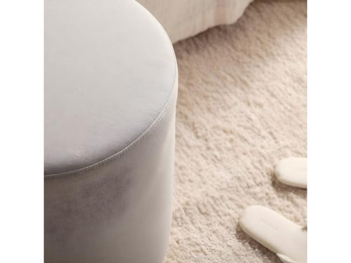 Beige Fabric Ottoman, 36 x 40 cm