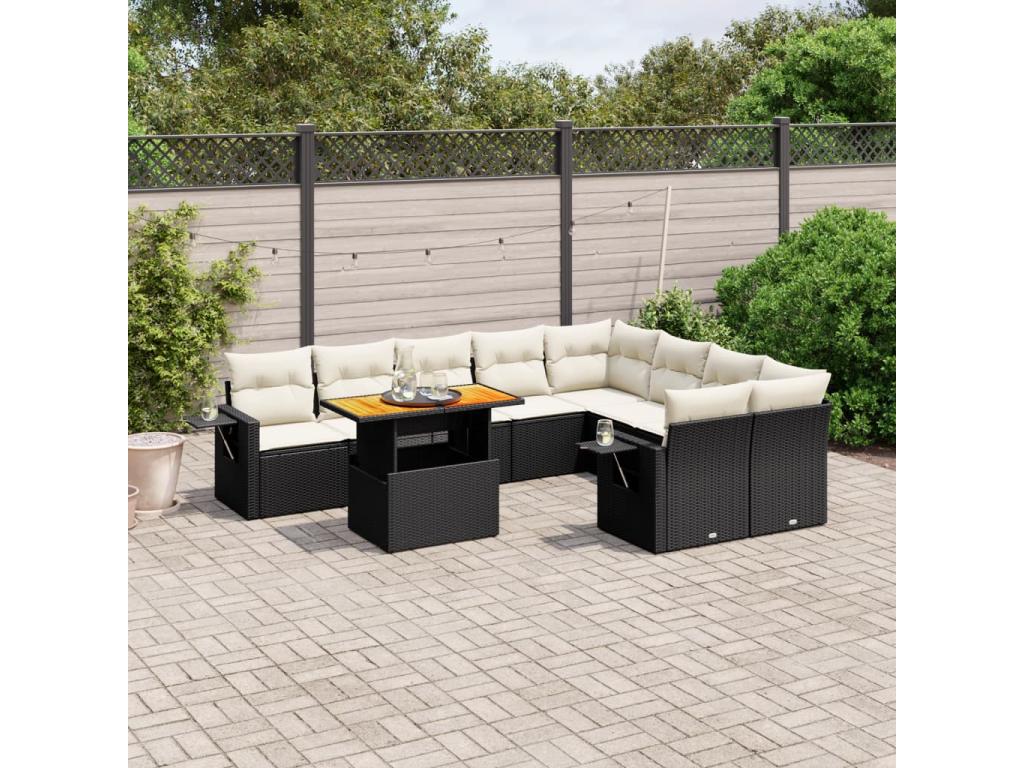 Black Woven Resin Wicker Outdoor Furniture Set - dlz1766570274311
