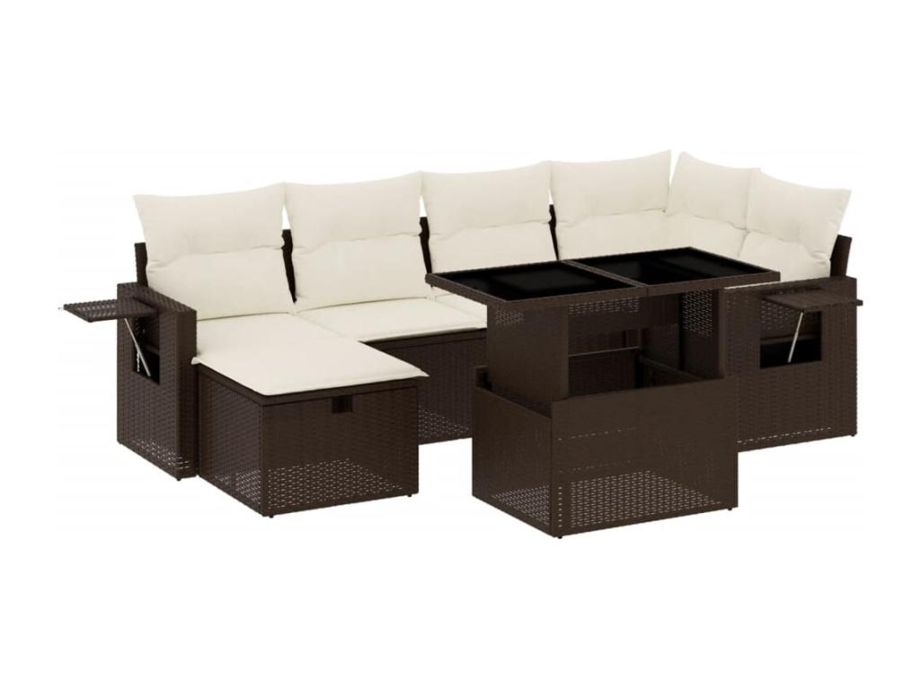 Brown Woven Resin Wicker Outdoor Furniture Set
