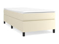 Beige Faux Leather Bed Frame, 80 x 200 cm