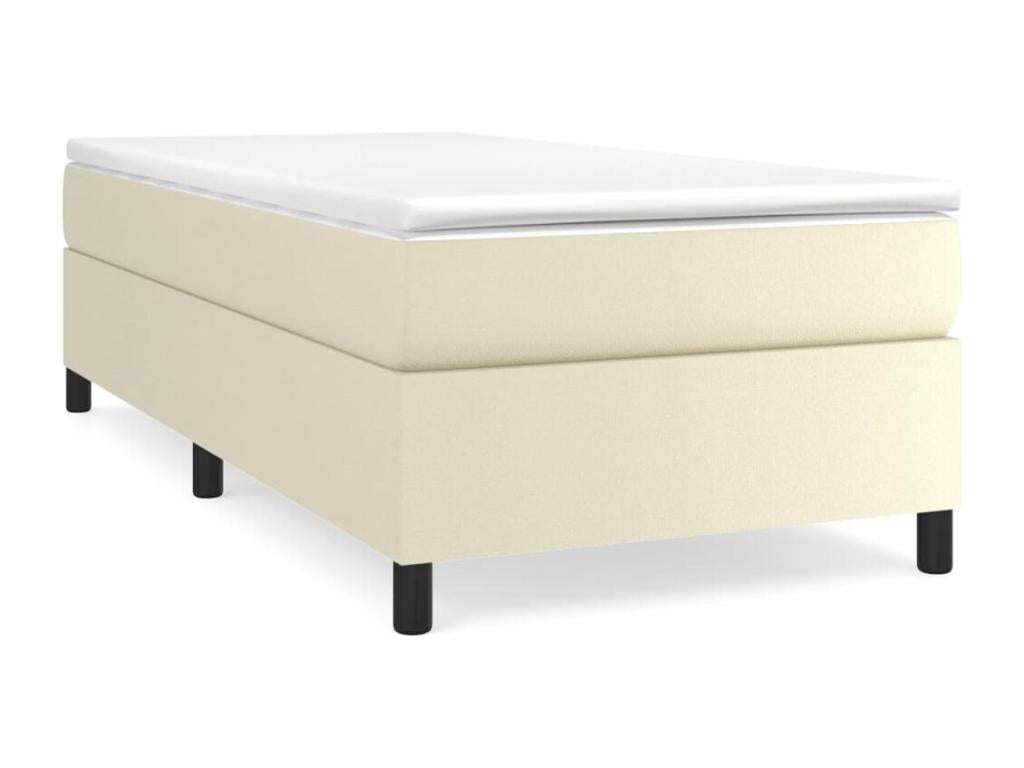 Beige Faux Leather Bed Frame, 80 x 200 cm
