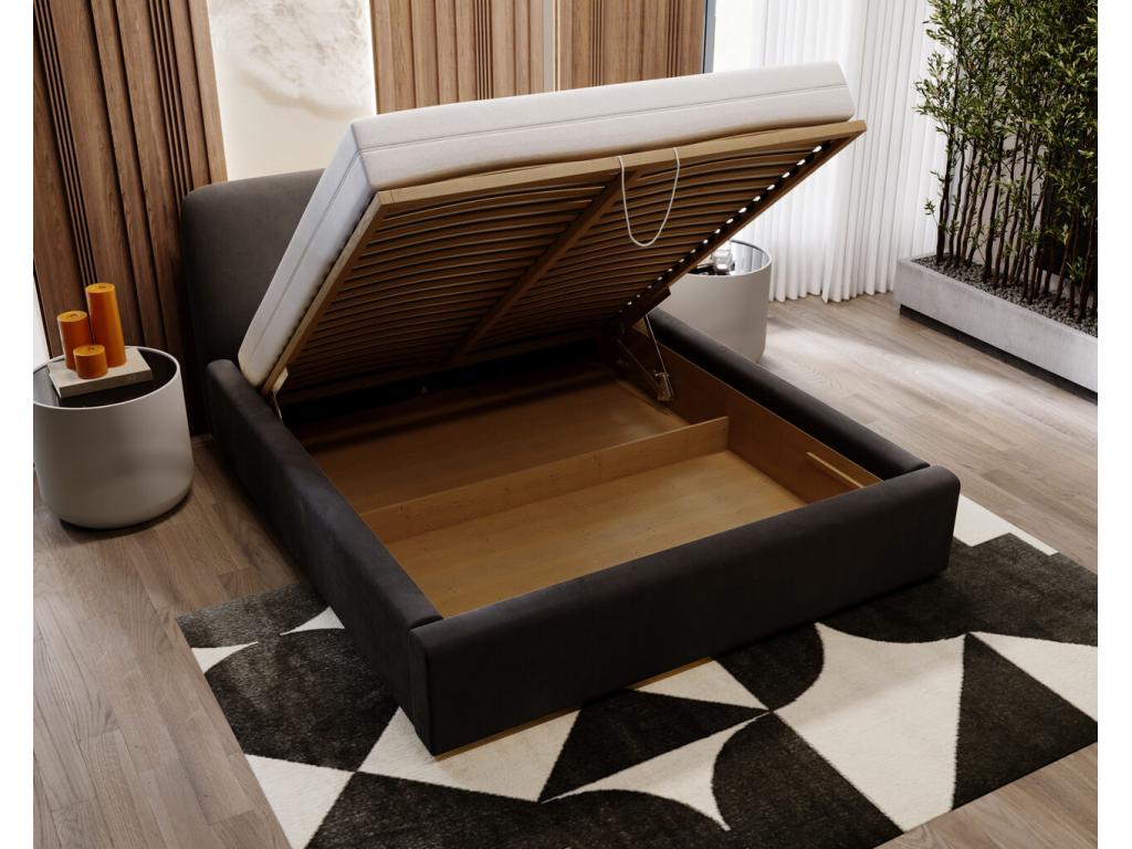 Black Velvet Bed, 120 x 200 cm