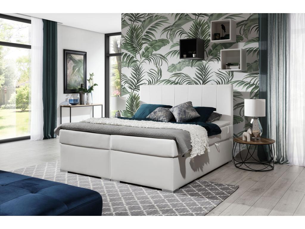 White Fabric Bed, 180 x 200 cm