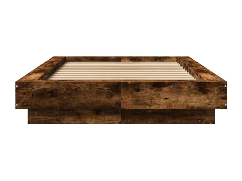 Brown Oak Wood Bed Frame, 90 x 190 cm - dlz1766570652574