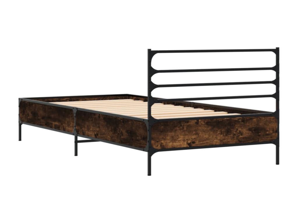 Brown Oak Wood Bed Frame, 75 x 190 cm - dlz1766570869135