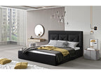 Black Leather Bed, 200 x 200 cm
