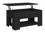Black Engineered Wood Coffee Table, 79 x 49 x 41 cm
