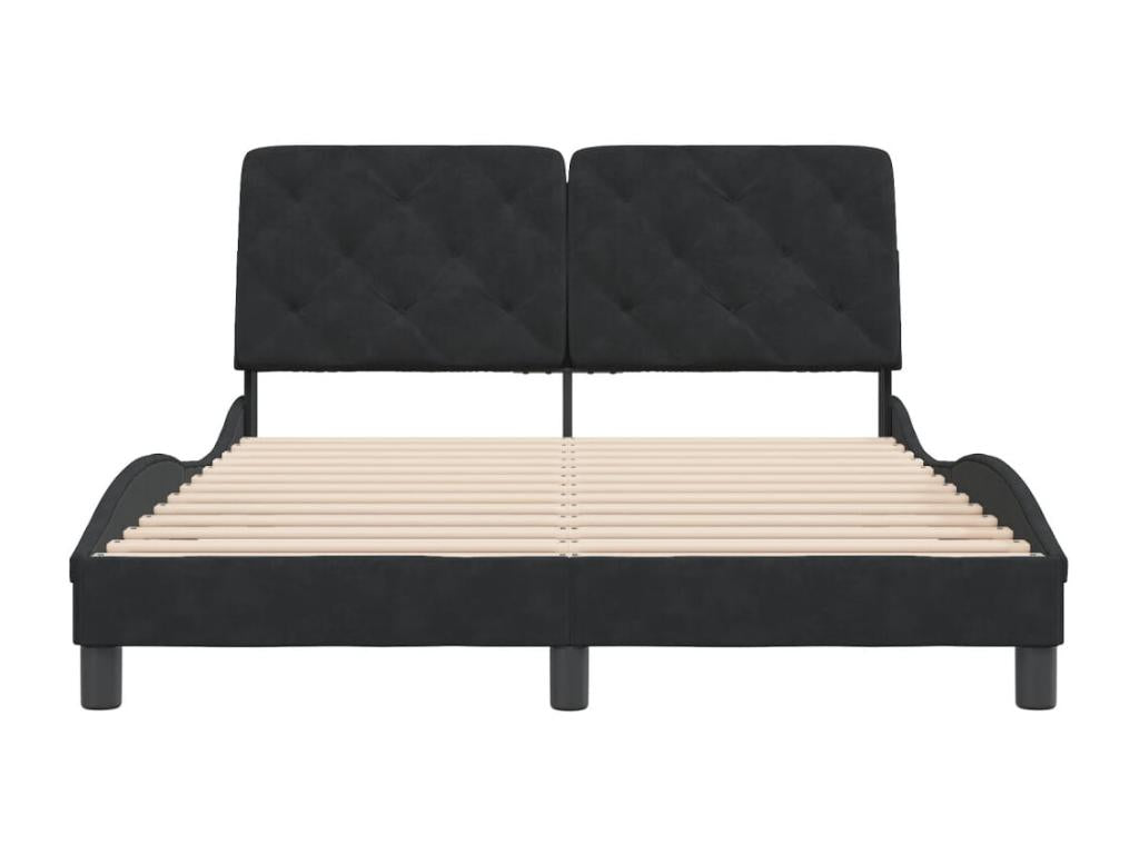 Black Velvet Bed Frame, 120 x 200 cm