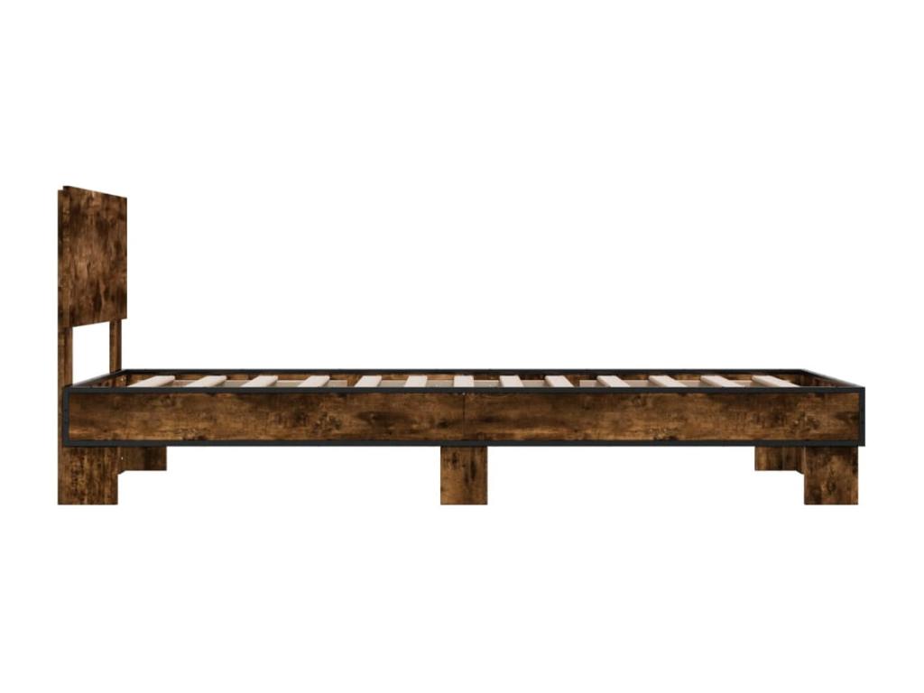 Brown Oak Wood Bed Frame, 75 x 190 cm