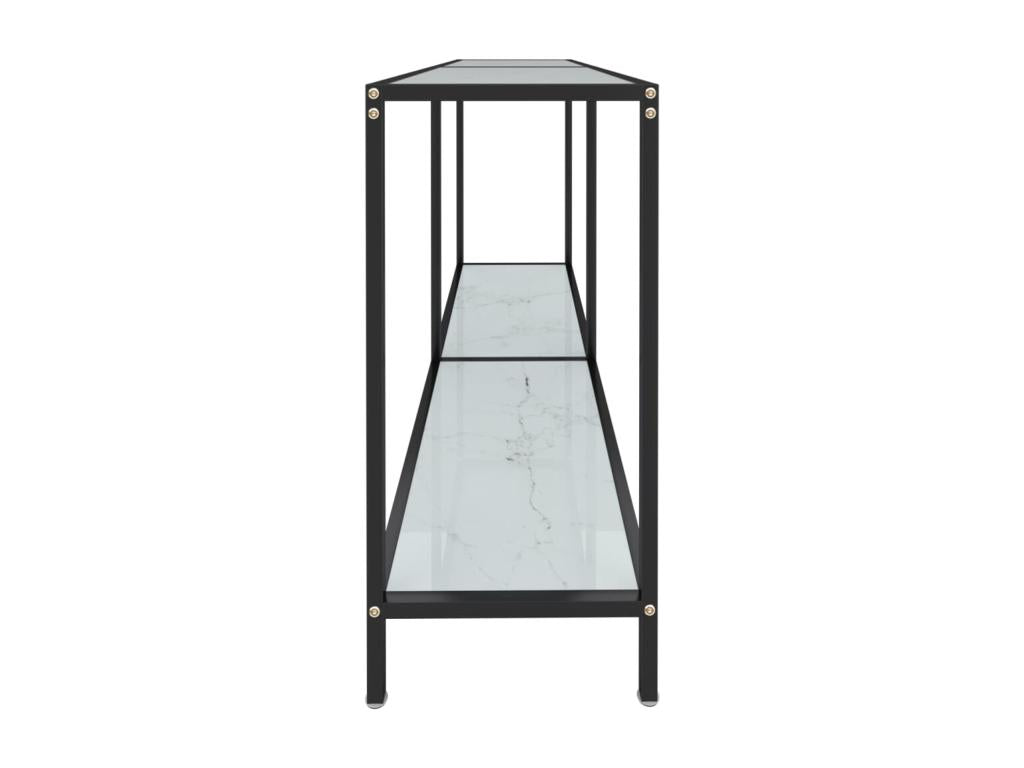 White Glass Table, 140 x 35 x 75.5 cm