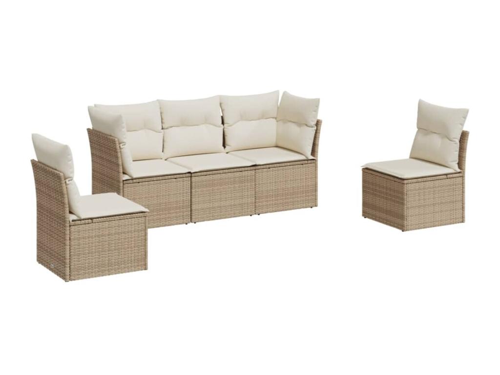 Beige Woven Resin Wicker Outdoor Furniture Set - dlz1766570304085