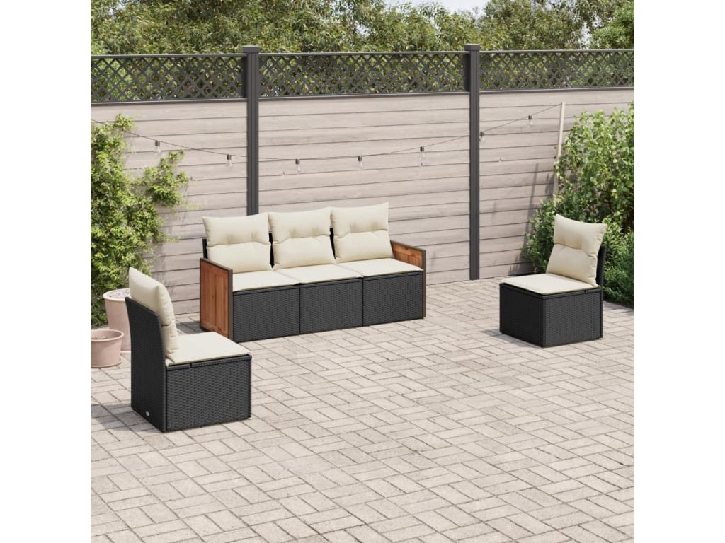 Black Woven Resin Wicker Outdoor Furniture Set - dlz1766570825122
