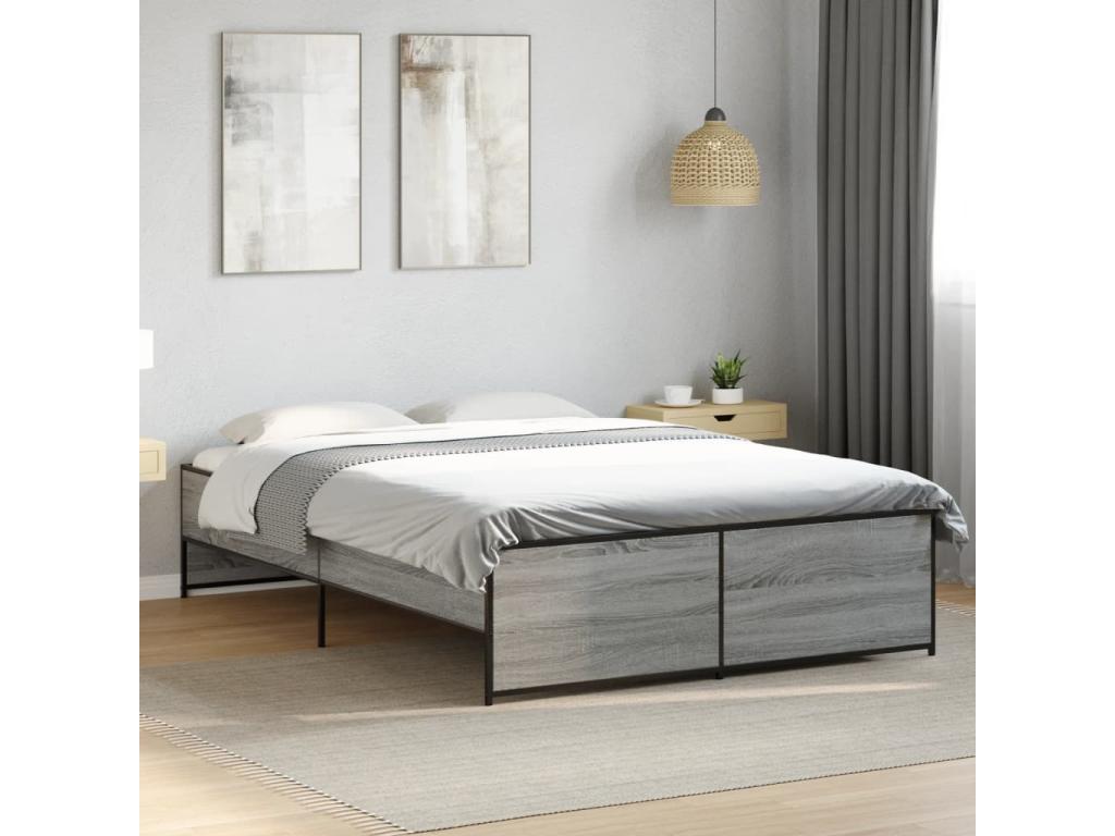 Gray Metal Bed Frame, 120 x 200 cm