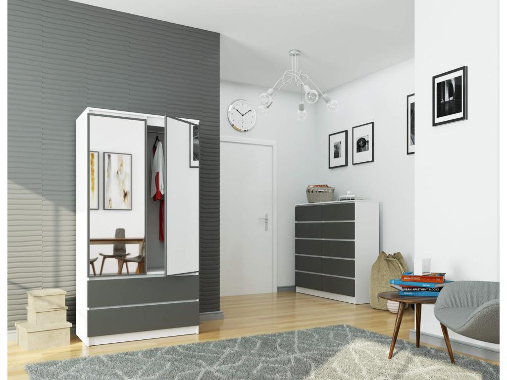 Anthracite Wardrobe, 90 x 51 x 180 cm