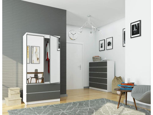 Anthracite Wardrobe, 90 x 51 x 180 cm