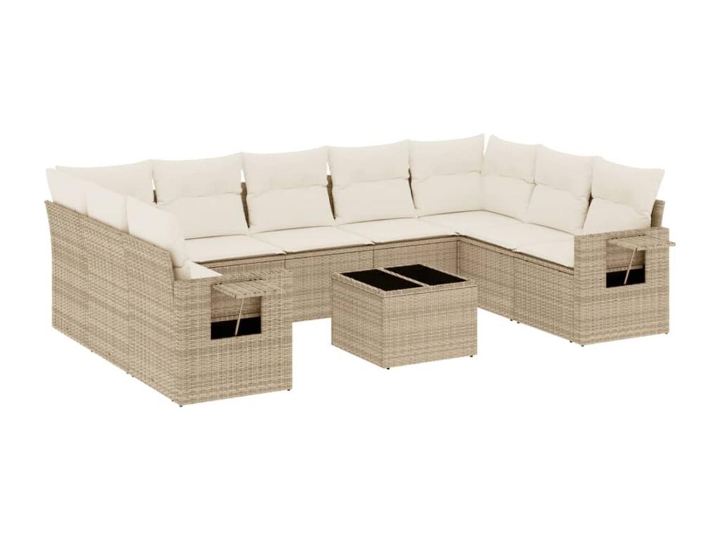 Beige Woven Resin Wicker Outdoor Furniture Set - dlz1766570871439