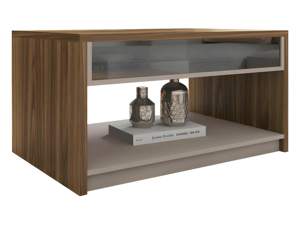 Brown Oak Wood Coffee Table