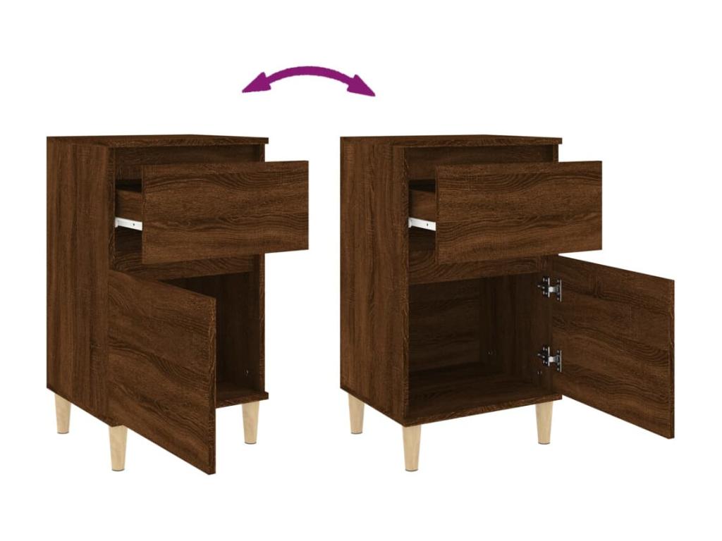 Brown Oak Wood Table, 40 x 35 x 70 cm