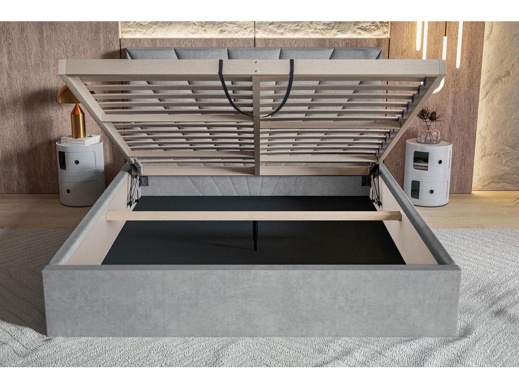 Green Velvet Bed, 160 x 200 cm