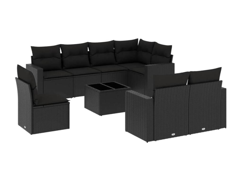 Black Woven Resin Wicker Outdoor Furniture Set - dlz1766570708990