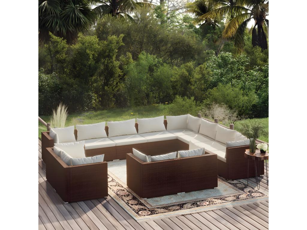 Brown Woven Resin Wicker Outdoor Furniture Set - dlz1766570350354