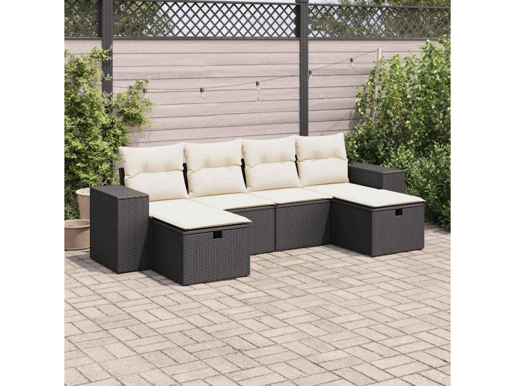 Black Woven Resin Wicker Outdoor Furniture Set - dlz1766570812537