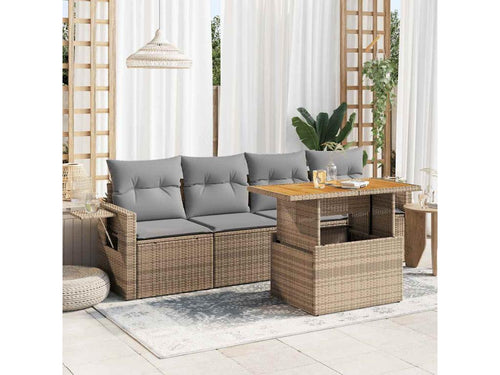 Beige Woven Resin Wicker Outdoor Furniture Set - dlz1766570255880