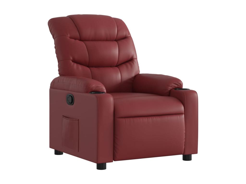 Red Faux Leather Accent Chair