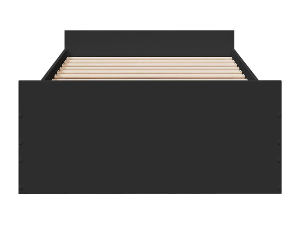 Black Engineered Wood Bed Frame, 75 x 190 cm