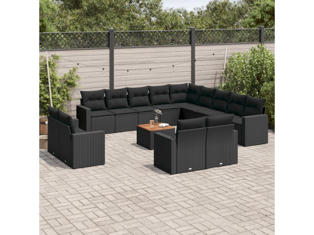 Black Woven Resin Wicker Outdoor Furniture Set - dlz1766570921325