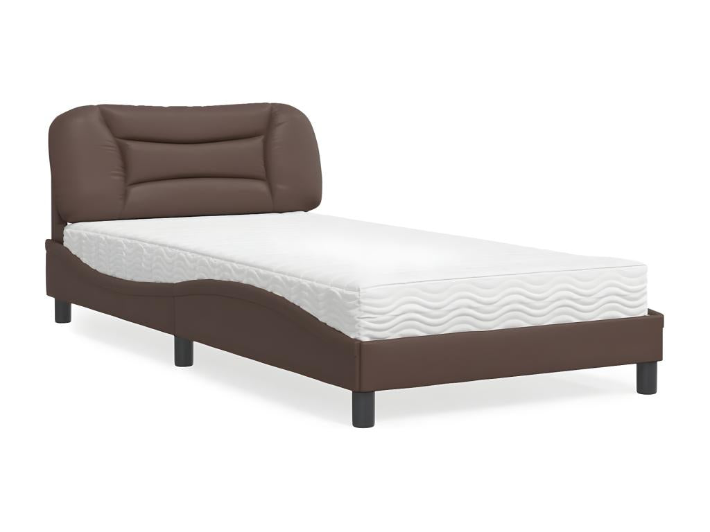 Brown Faux Leather Mattress, 100 x 200 cm