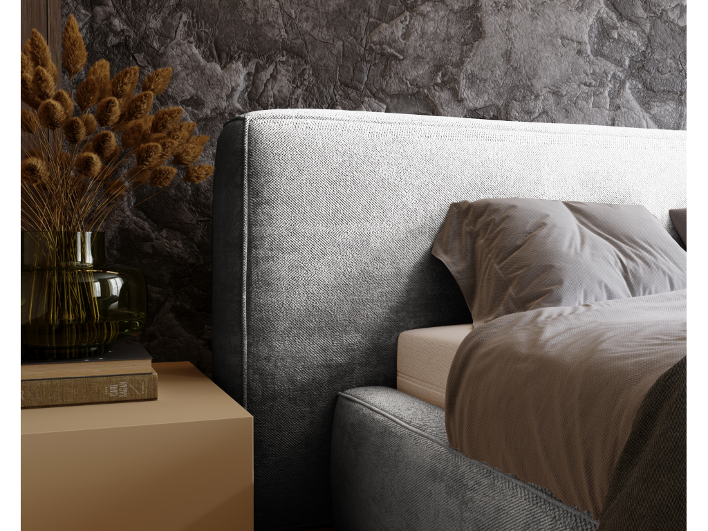 Gray Bed, 140 x 200 cm