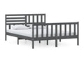 Gray Solid Wood Bed Frame, 150 x 200 cm