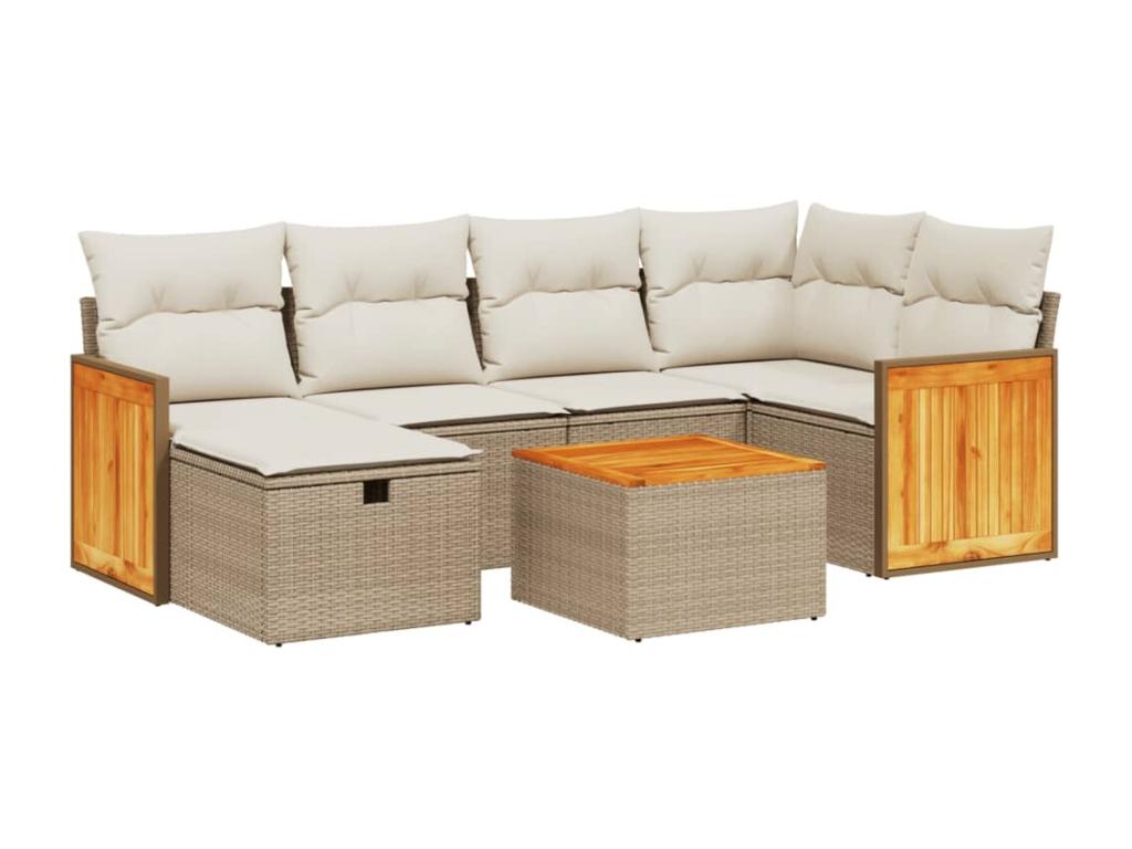Beige Woven Resin Wicker Outdoor Furniture Set - dlz1766570376486