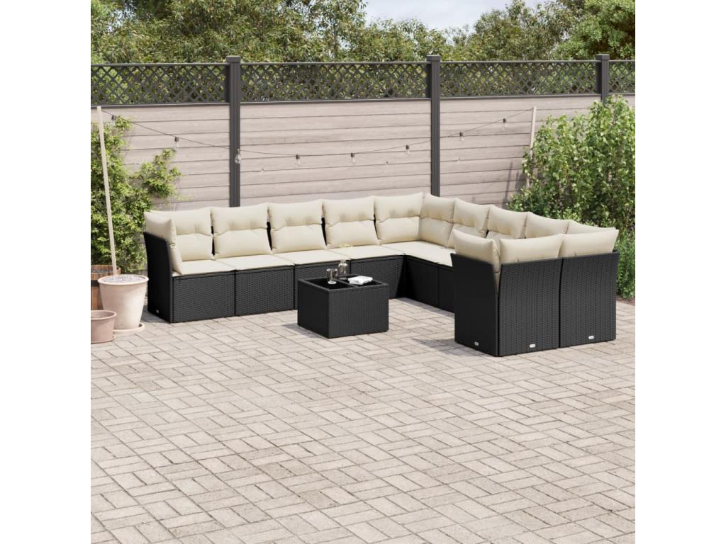 Black Woven Resin Wicker Outdoor Furniture Set - dlz1766570661236