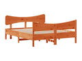 Brown Pine Wood Bed Frame, 135 x 190 cm