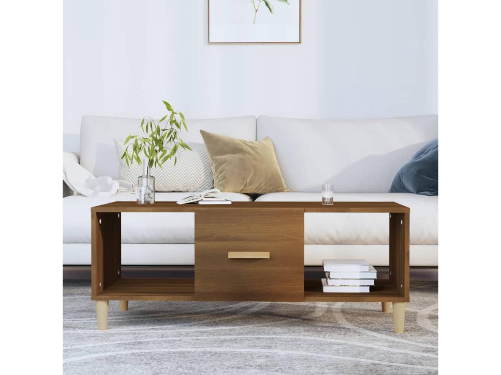Brown Engineered Wood Coffee Table, 102 x 50 x 40 cm