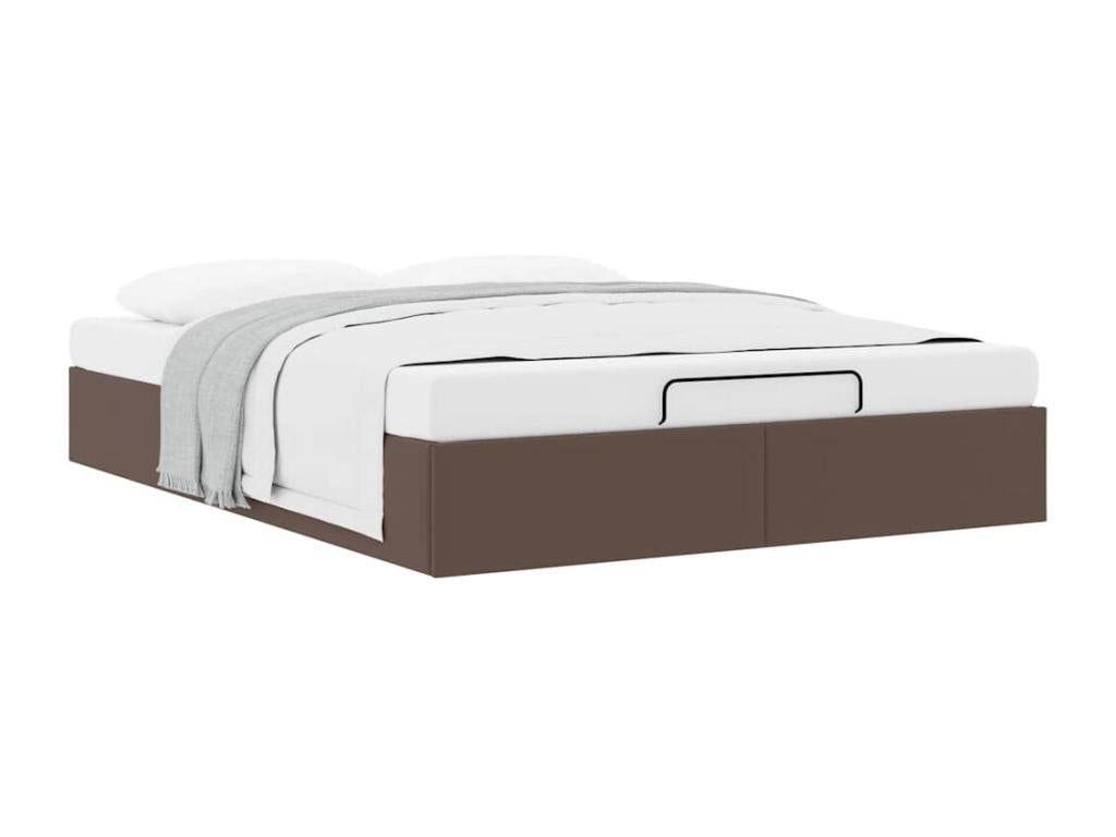 Brown Faux Leather Mattress, 140 x 190 cm