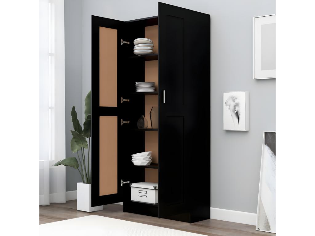Black Bookcase, 82.5 x 30.5 x 185.5 cm