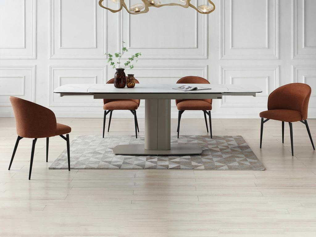 White Metal Dining Table