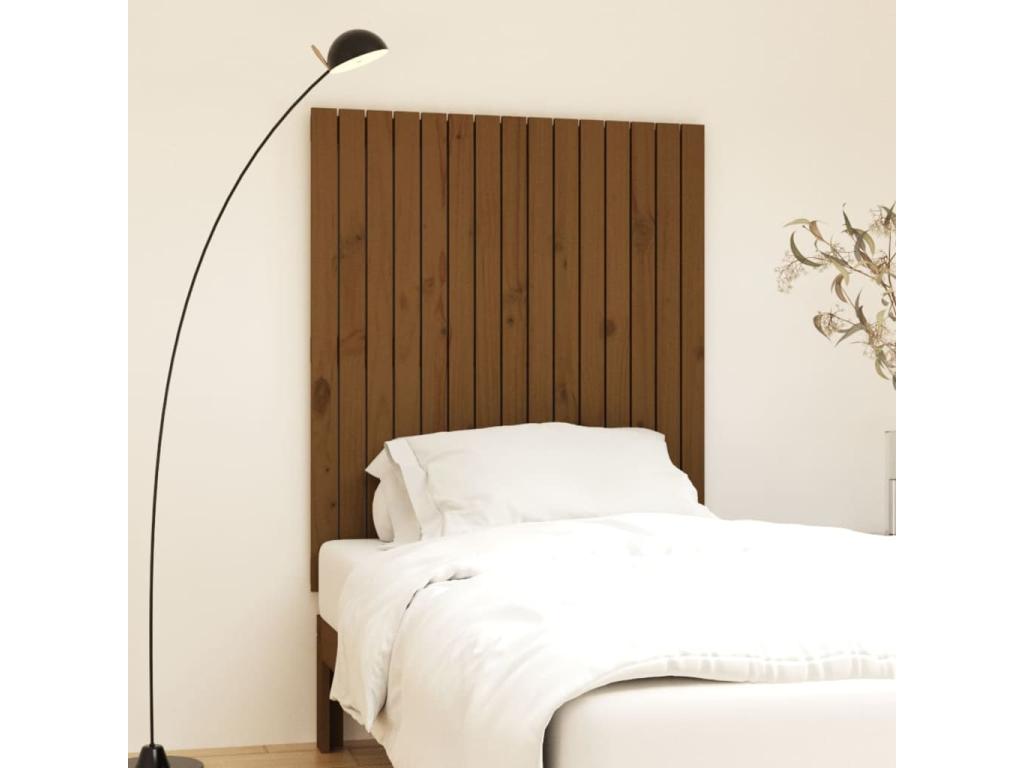 Brown Solid Wood Bed, 95.5 x 3 x 110 cm