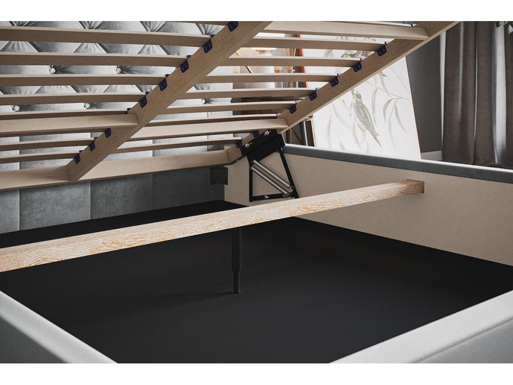 Black Velvet Bed, 160 x 200 cm