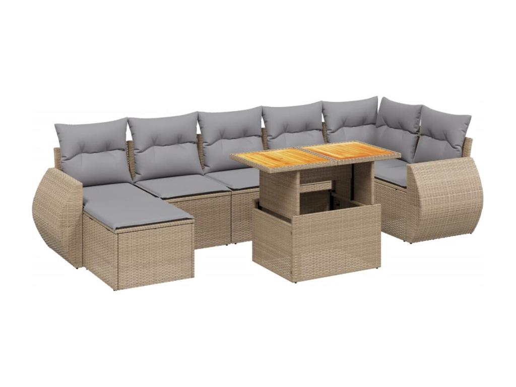Beige Woven Resin Wicker Outdoor Furniture Set - dlz1766572097400