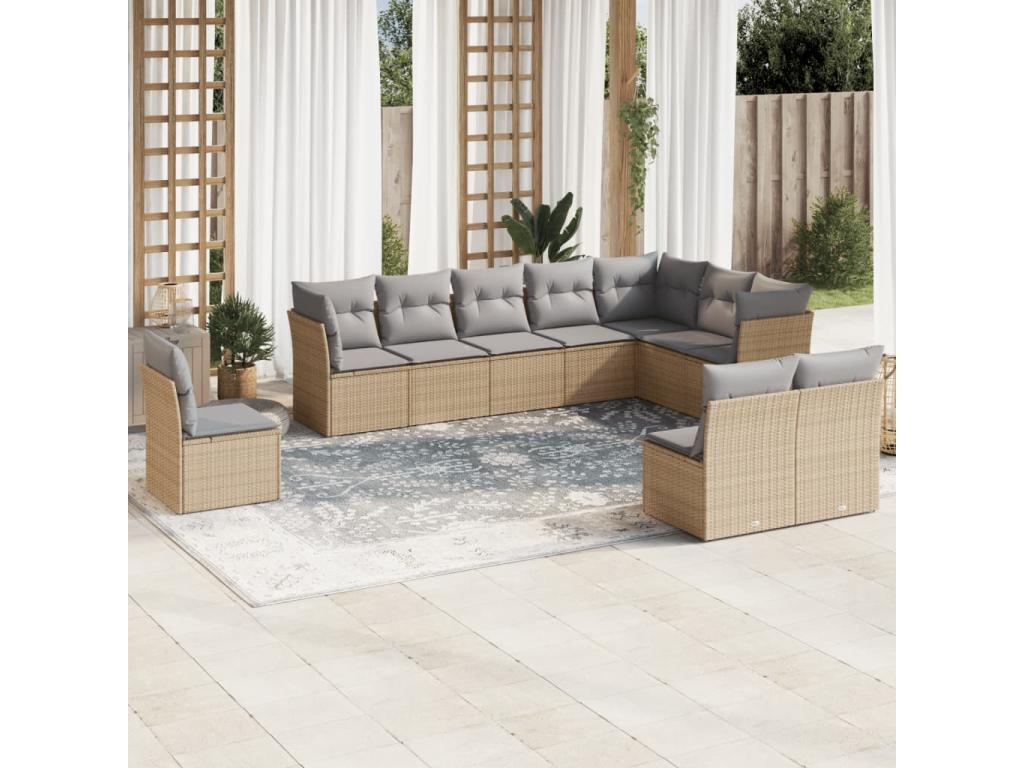 Beige Woven Resin Wicker Outdoor Furniture Set - dlz1766570253516