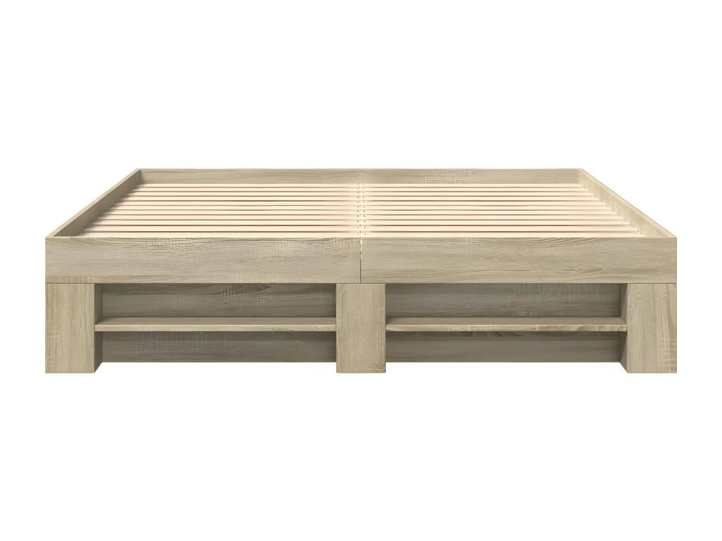 Brown Engineered Wood Bed Frame, 150 x 200 cm