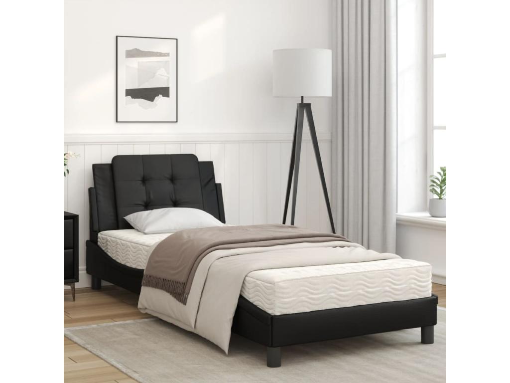 Black Faux Leather Mattress, 80 x 200 cm