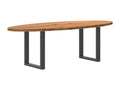 Brown Oak Wood Dining Table - dlz1766570302153